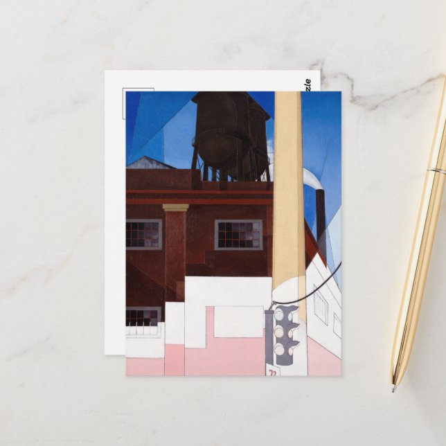 Carte Postale ...Et la maison des courageux par Charles Demuth (Devant/Arrière en situation)