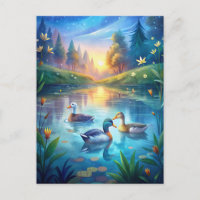 Étang aux Canards Lever de Soleil Paisible Matin C