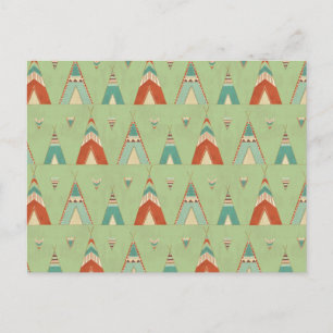 Carte Postale Étape Geo Sud-Ouest   Motif Teepee vert