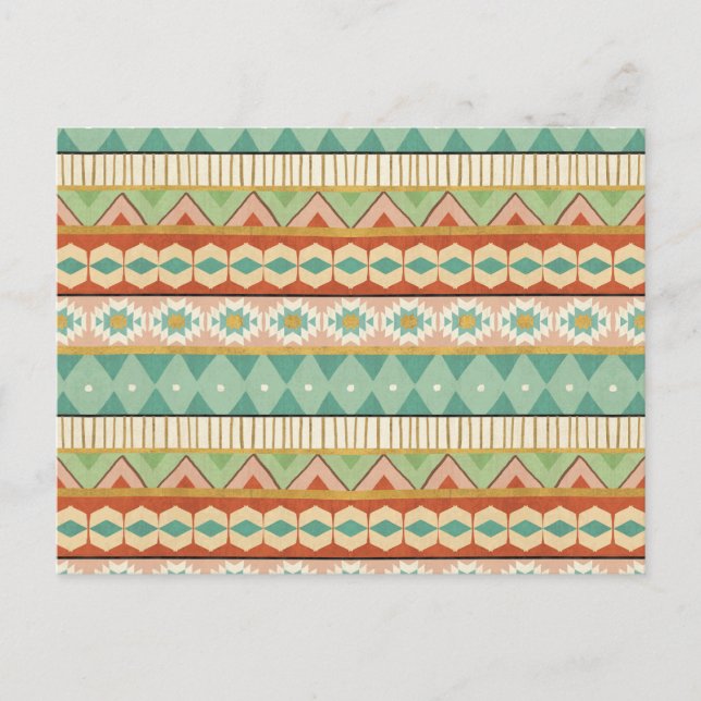 Carte Postale Étape Geo Sud-Ouest | Motif tribal aquarelle (Devant)