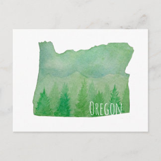 Carte Postale État de l'Orégon d'aquarelle