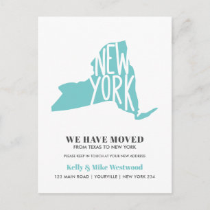 Carte Postale État de New York Nous avons déménagé Nouvelle adre