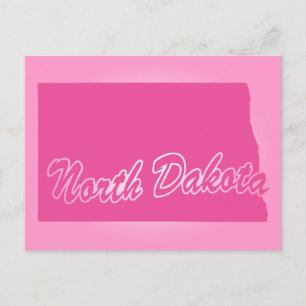 Carte Postale État rose Dakota du Nord