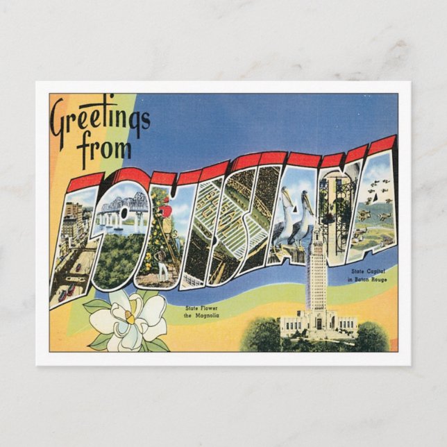 Carte Postale États de Louisiane États-Unis (Devant)