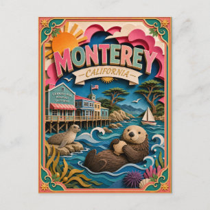 Carte Postale États de PopCut Monterey Californie Art en Papier