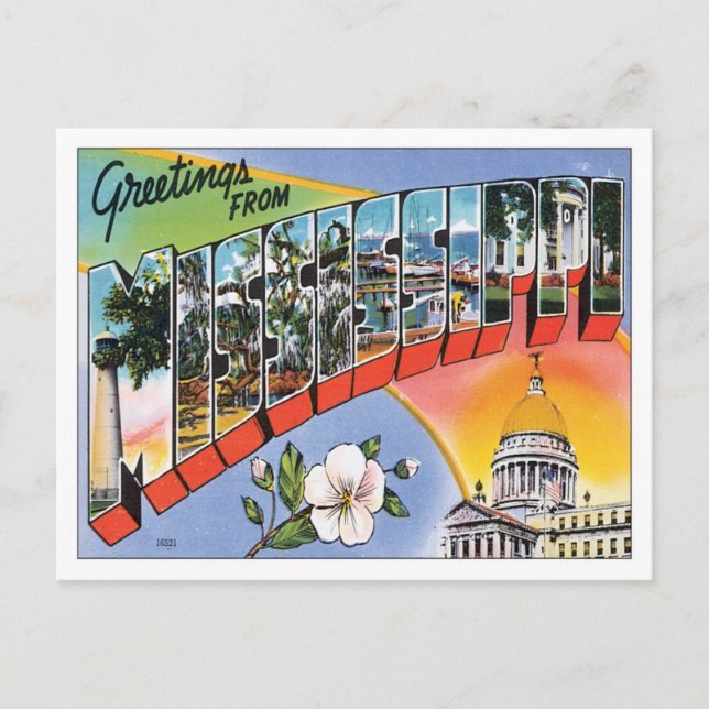 Carte Postale États du Mississippi (Devant)