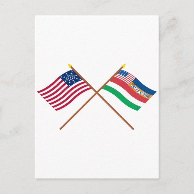 Carte Postale États-Unis 27 étoiles traversé et 1845 Floride Sta (Devant)