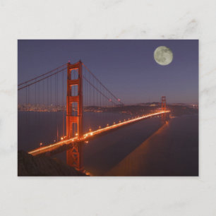 Carte Postale États-Unis, Californie, Marin. Lever de lune au-de