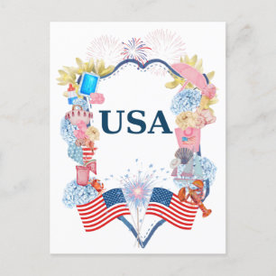 Carte Postale États-Unis d'Amérique patriotique