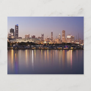 Carte Postale États-Unis, Illinois, Chicago skyline à la tombée 