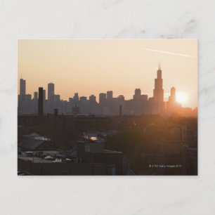 Carte Postale États-Unis, Illinois, Chicago skyline au lever du 