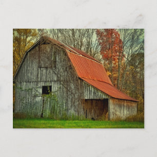 Carte Postale États-Unis, Indiana. paysage rural, grange viticol