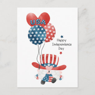 Carte Postale États-Unis Joyeux Jour de l'Indépendance Gnome Mig