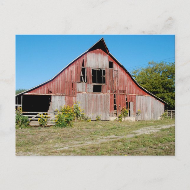 Carte Postale États-Unis, Kansas, Vielle Grange Rouge (Devant)