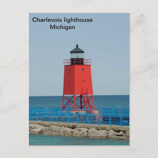 Carte Postale États-Unis, phare de Charlevoix, Michigan (Devant)