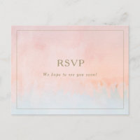 Eté Coucher de soleil Mariage d'aquarelle RSVP car