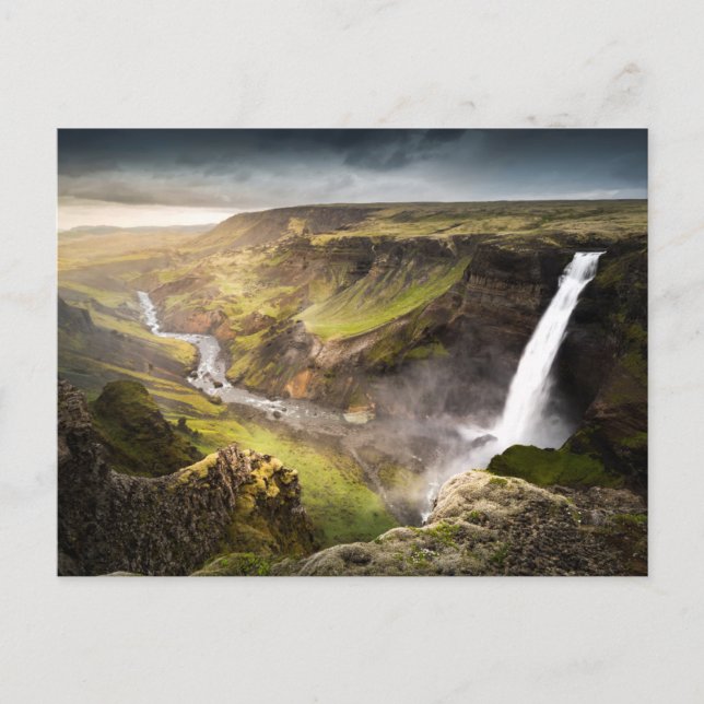 Carte Postale Été de la cascade | de Haifoss en Islande (Devant)