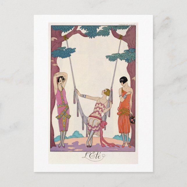 Carte Postale Été, de la Gazette du Bon Ton, 1925 (Devant)