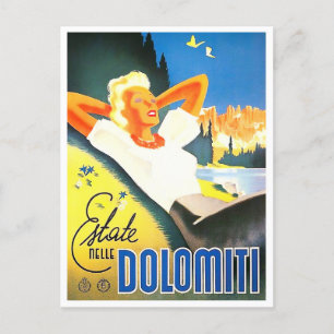 Carte Postale Eté en Dolomites Italie voyage millésime