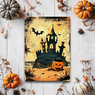 Carte Postale Été gothique rétro effrayant Halloween plage