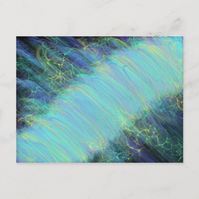 Carte Postale Ethereal Aqua Blue River Art prophétique moderne (Devant)