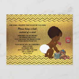 Carte Postale Ethnic Genre Neutre Or Chevron Demande de livre