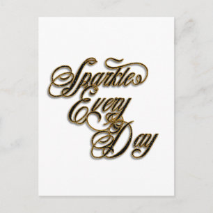 Carte Postale Étincelle chaque jour Black Gold Parties scintilla