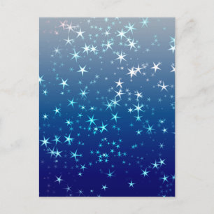 Carte Postale Étincelles de Noël Stars Ciel bleu