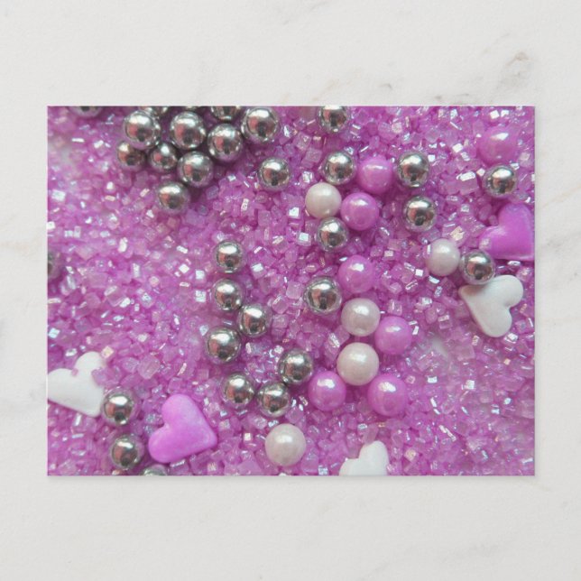 Carte Postale Étincelles violettes et Coeurs d'amour (Devant)