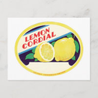 Étiquette cordial de citron vintage