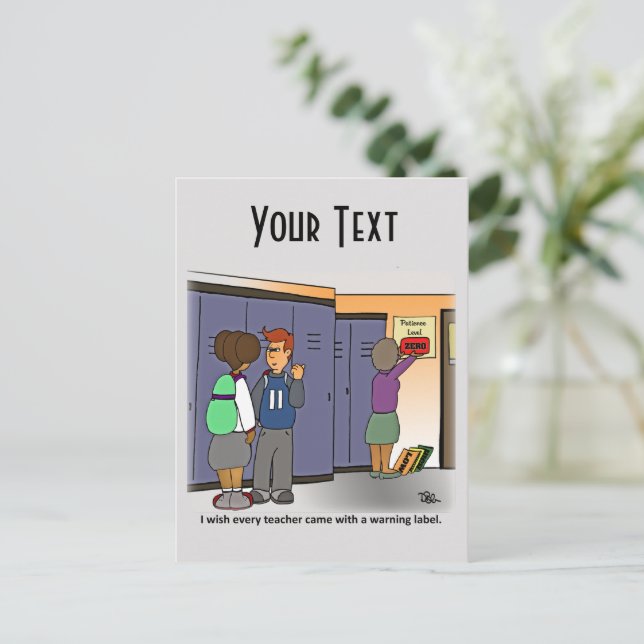 Carte postale Étiquette d'avertissement (Debout devant)