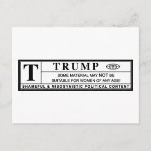 Carte Postale Étiquette d'avertissement Femmes contre Trump