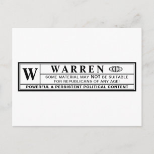 Carte Postale Étiquette d'avertissement Warren