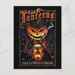 Carte Postale Étiquette de bière Halloween du Seigneur des Lante