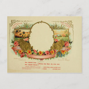 Carte Postale Étiquette de boîte à cigares vintage