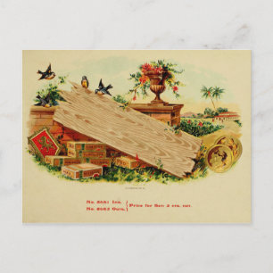 Carte Postale Étiquette de boîte à cigares vintage