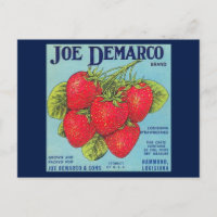 Étiquette de caisse de fraises de Louisiane