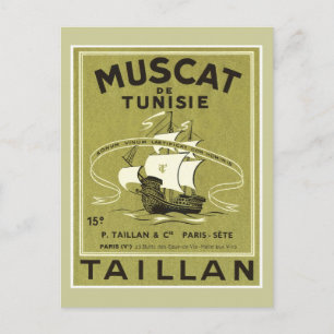 Carte Postale Étiquette de produit Liqueur de vin vintage