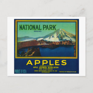 Carte Postale Étiquette du taux de pomme du parc national Hood R