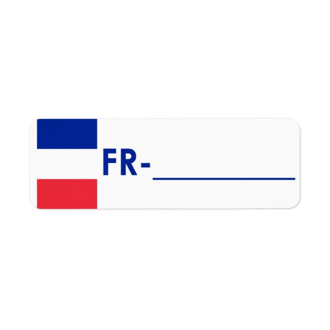 Carte postale Étiquette France "Style Drapeau" (Devant)