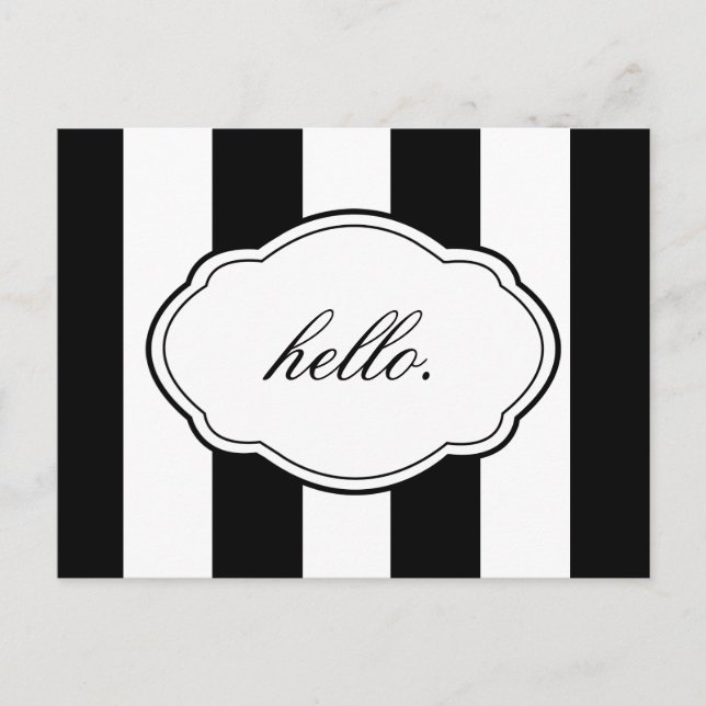 Carte postale Étiquette noir et blanc personnalisa (Devant)