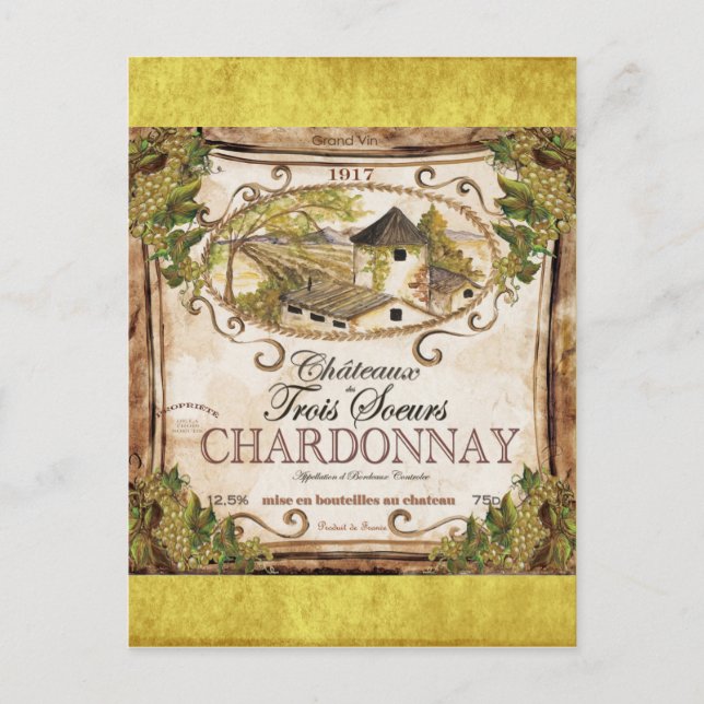 Carte Postale Étiquette vintage (Devant)