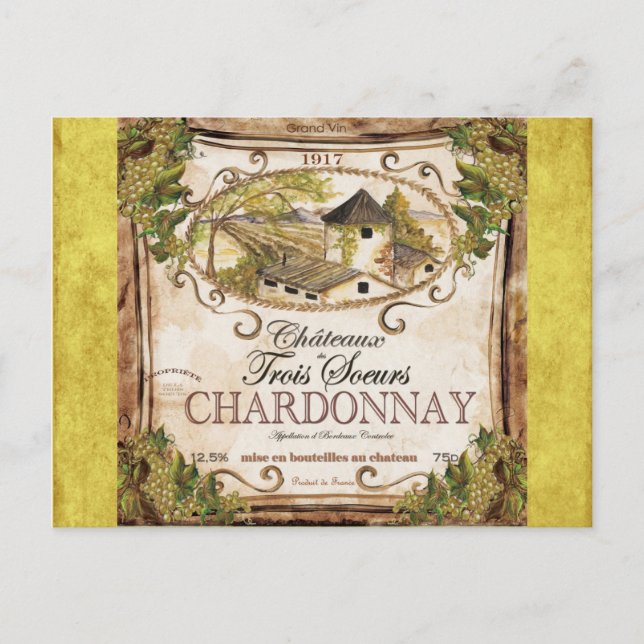 Carte Postale Étiquette vintage (Devant)