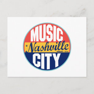 Carte Postale Étiquette Vintage de Nashville
