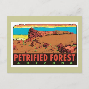 Carte Postale Étiquette vintage d'état de l'Arizona AZ de forêt