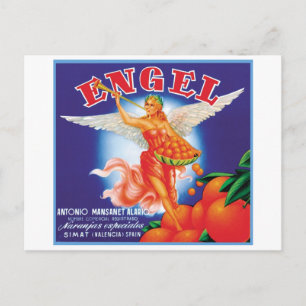 Carte Postale Étiquette vintage Engel Fruit Crate