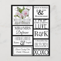Étiquettes de mariage personnalisées du album