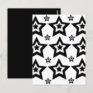 Carte Postale Étoile géométrique noire et blanche Étoile géométr