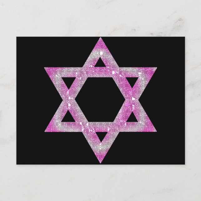 Carte Postale Étoile juive violette de David Design (Devant)