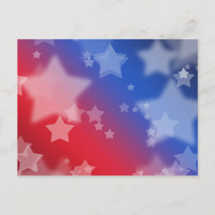 Carte postale étoile rouge blanc et bleu